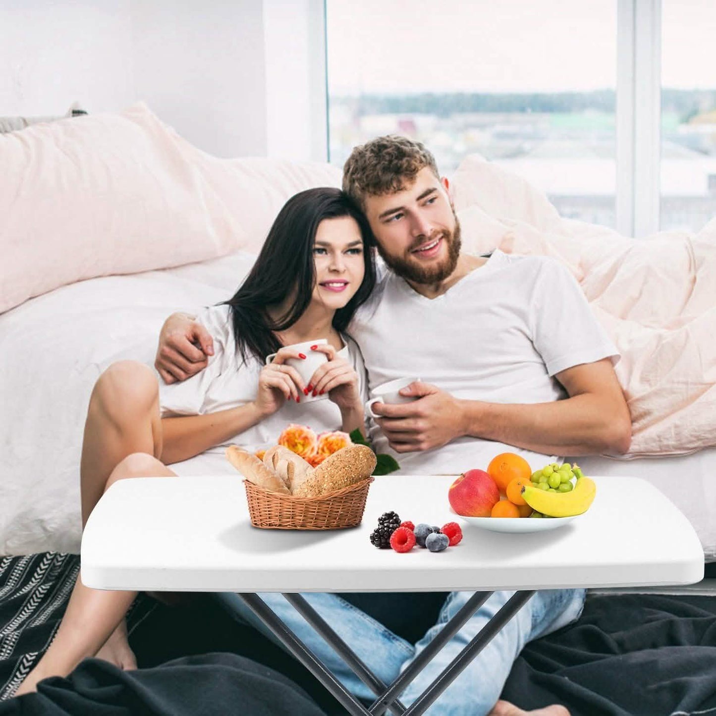 Folding Height Adjustable Snack Table DailySale