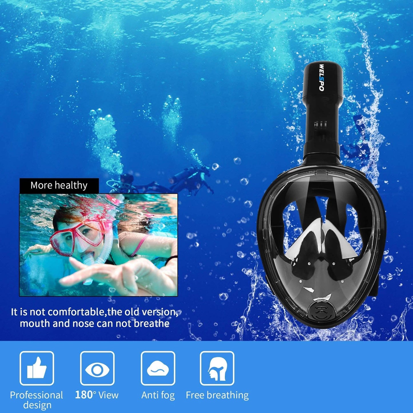 Full Face Mask Swimming Underwater Diving Snorkel Scuba DailySale