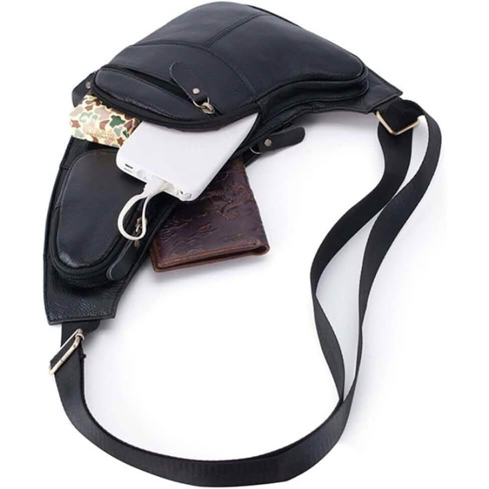 Genuine Leather Chest Bag For Men Leather Shoulder Bag Personality Messenger Bag Casual Bag DailySale