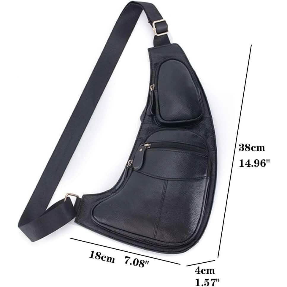 Genuine Leather Chest Bag For Men Leather Shoulder Bag Personality Messenger Bag Casual Bag DailySale