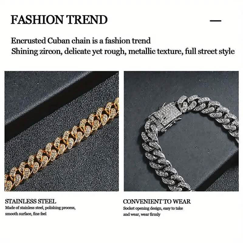 Geometric Bling Hip-Hop Cuban Chain Neckiace DailySale