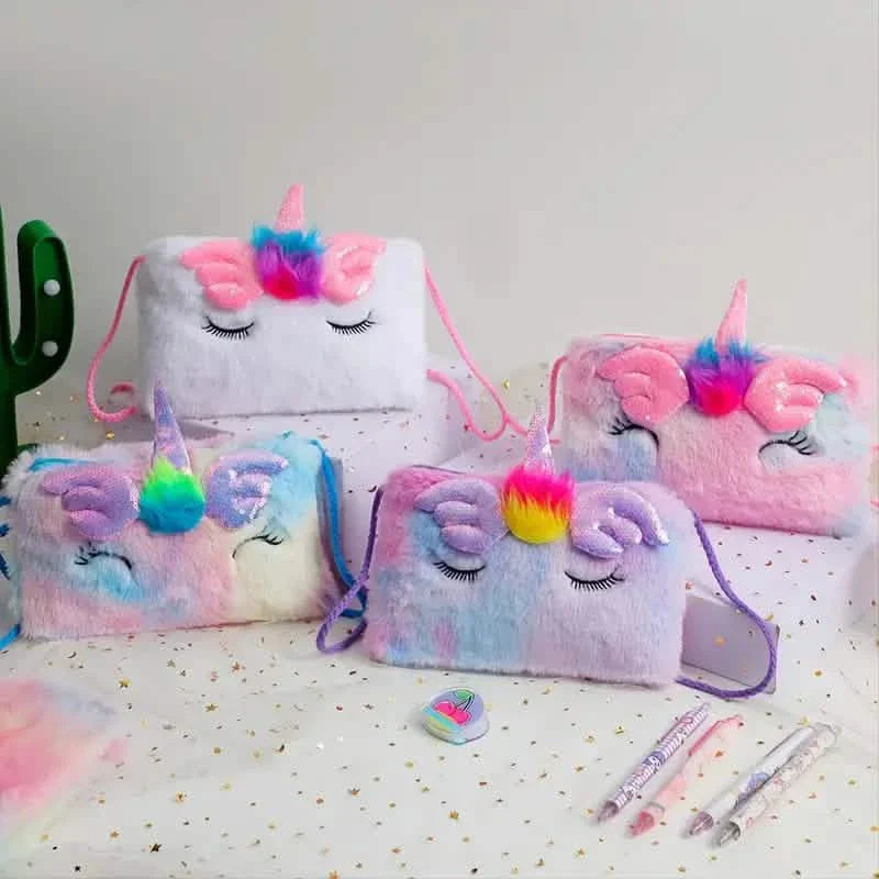 Girls Cute Sequin Plush Unicorn Tie Dye Bag DailySale
