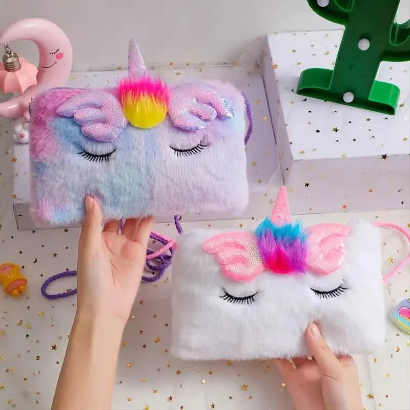 Girls Cute Sequin Plush Unicorn Tie Dye Bag DailySale