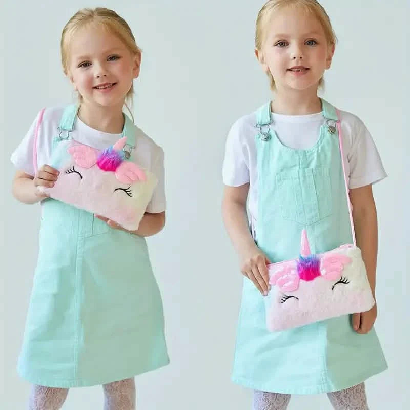 Girls Cute Sequin Plush Unicorn Tie Dye Bag DailySale