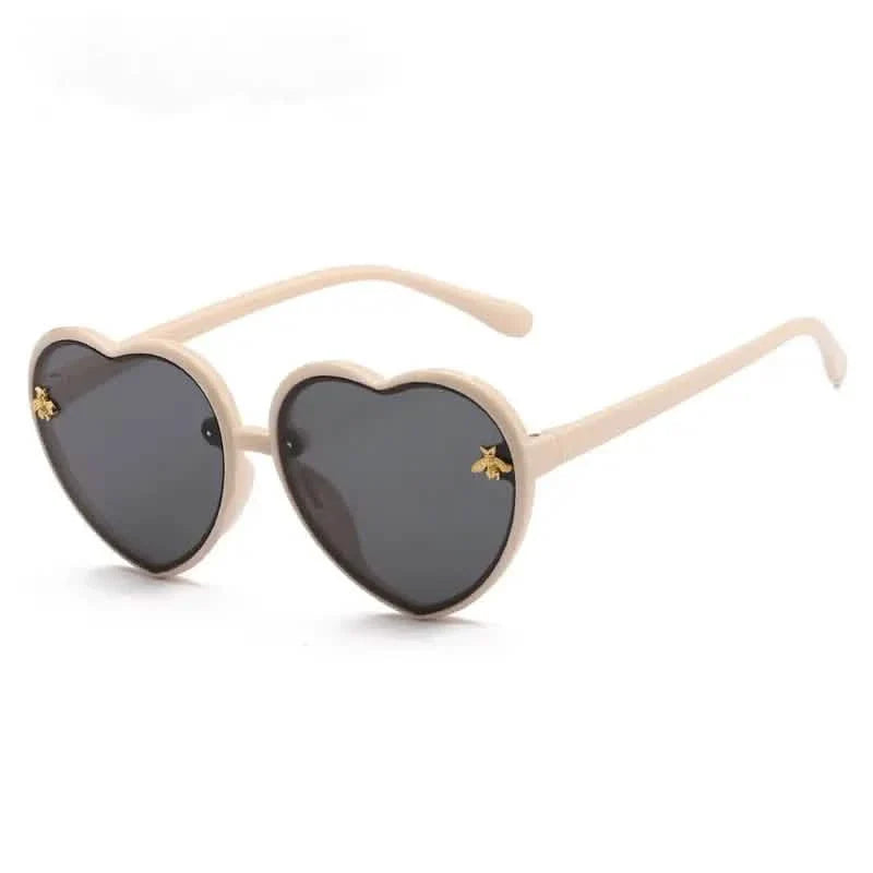 Girls Sunglasses UV Protection Heart Shaped Little Bee Decor Sunshade Glasses DailySale