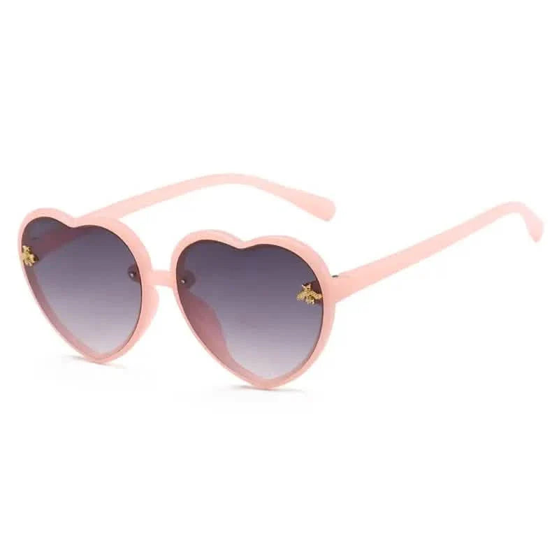 Girls Sunglasses UV Protection Heart Shaped Little Bee Decor Sunshade Glasses DailySale