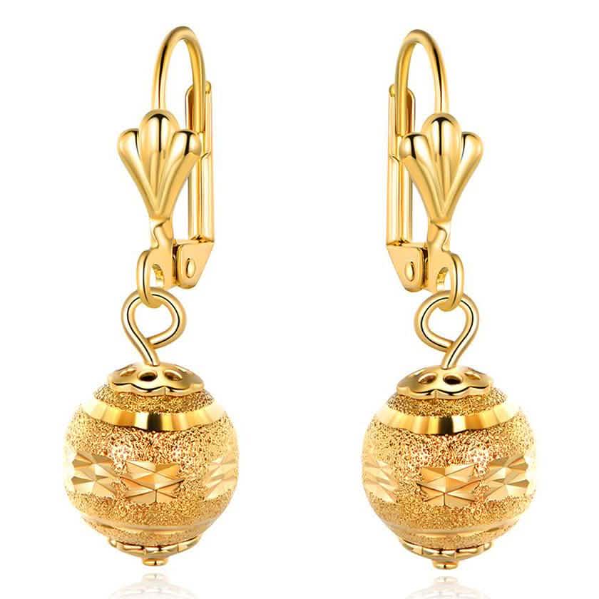 Gold Ball Drop Lever Back Earrings DailySale