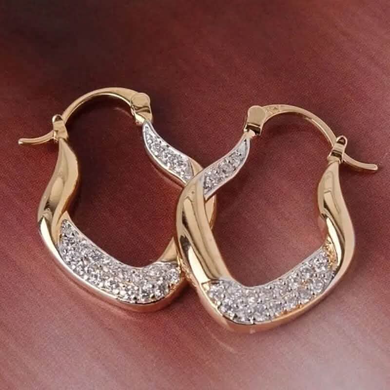 Golden Plated Zircon Jewelry Earrings DailySale