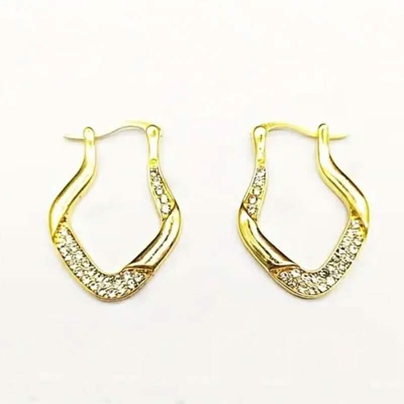 Golden Plated Zircon Jewelry Earrings DailySale
