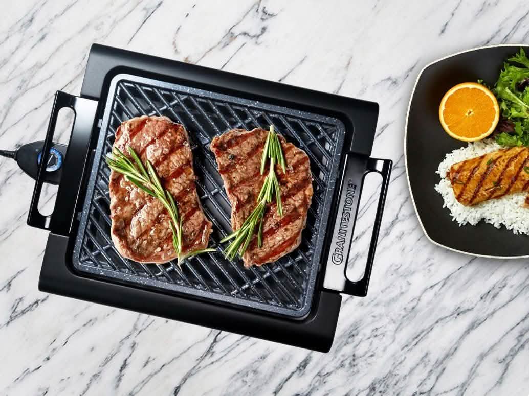 GraniteStone Diamond Non-Stick Aluminum Smokeless Indoor Electric Grill DailySale