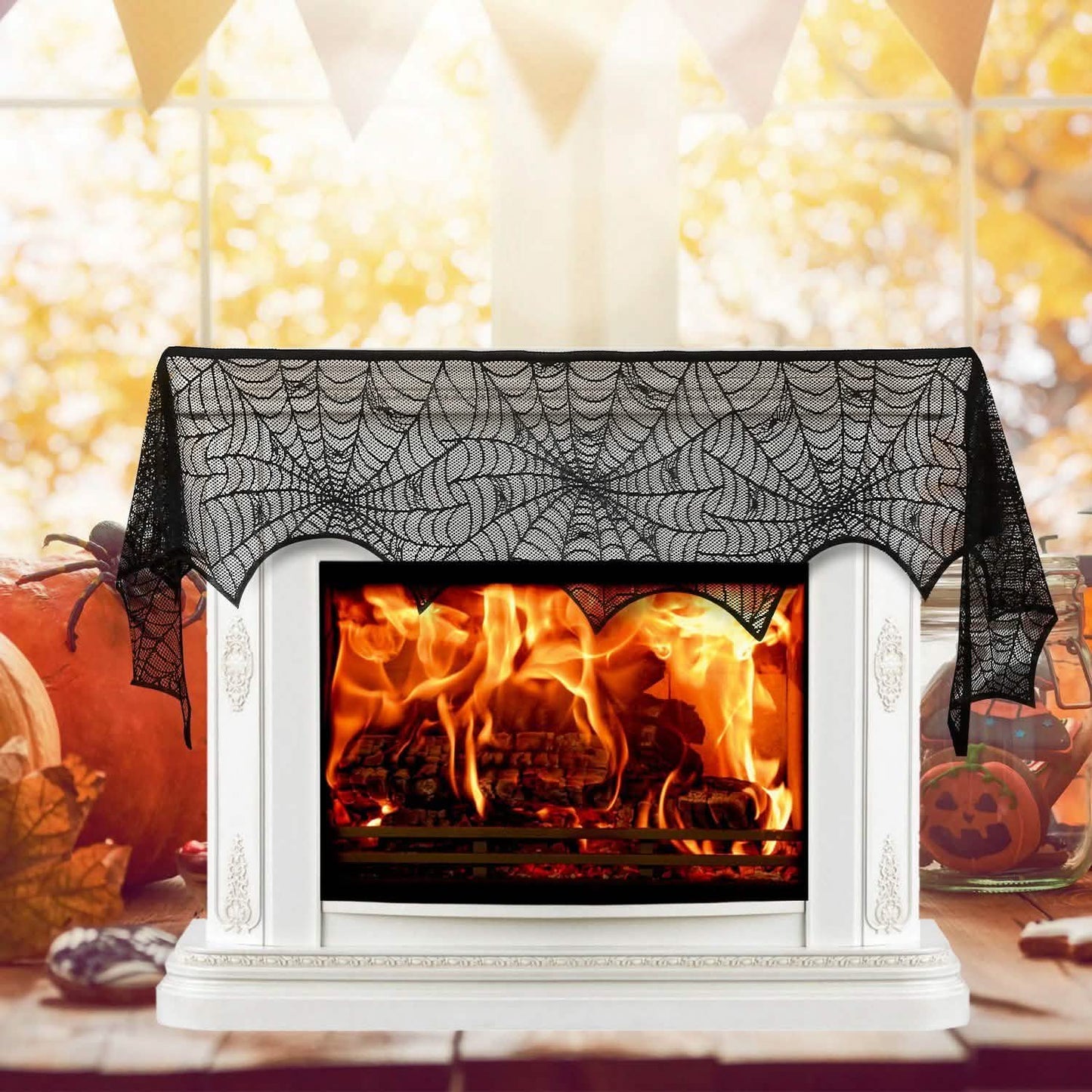 Halloween Decoration Black Lace Spiderweb DailySale