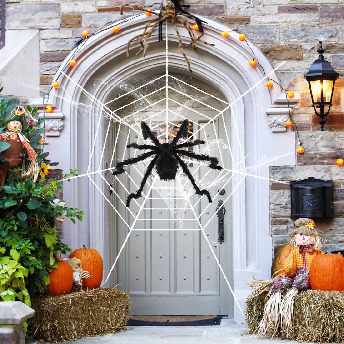 Halloween Decorations Spider 49" with 126" Tarantula Mega Spider Web DailySale