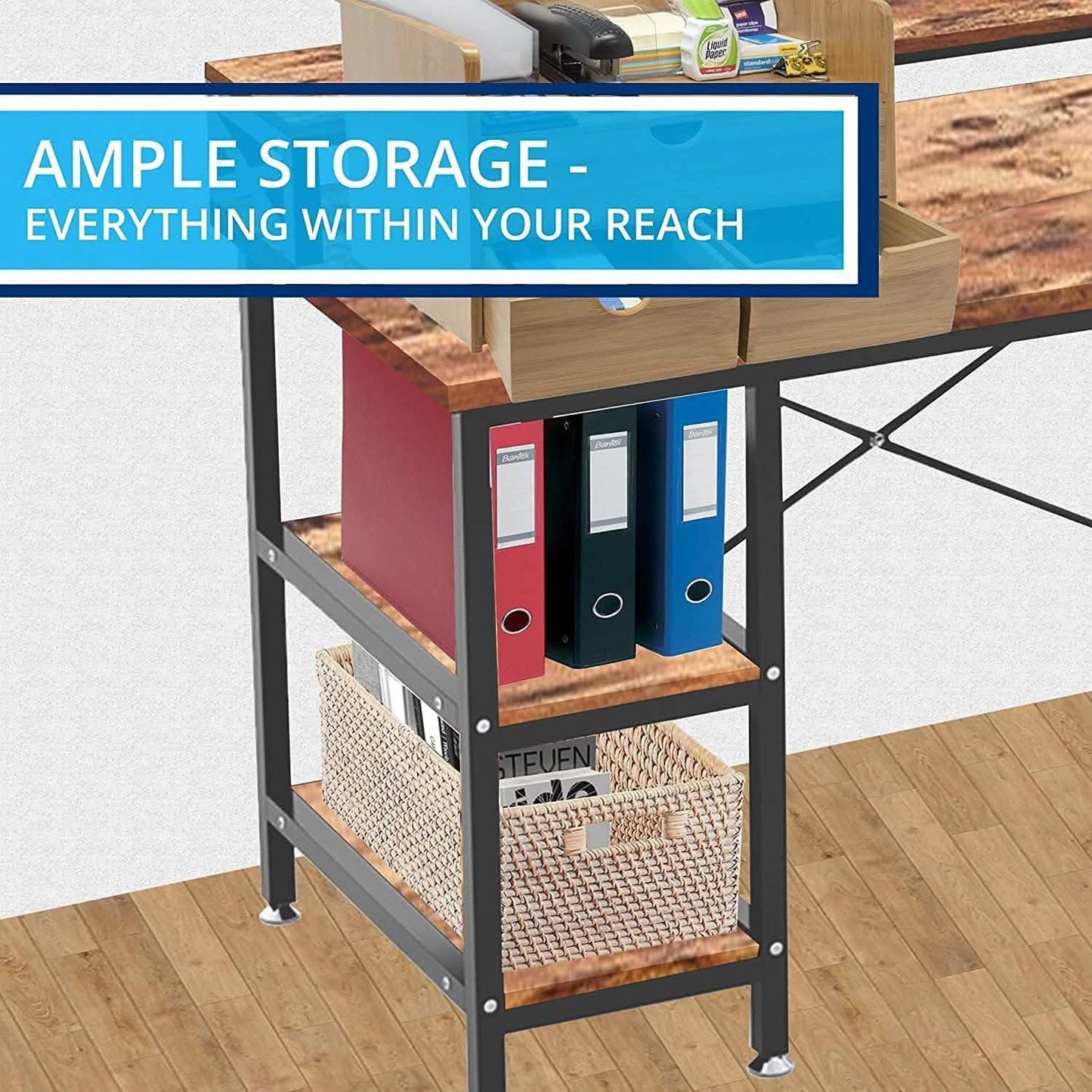 Halter 50-Inch Modern Office Desk with Storage DailySale