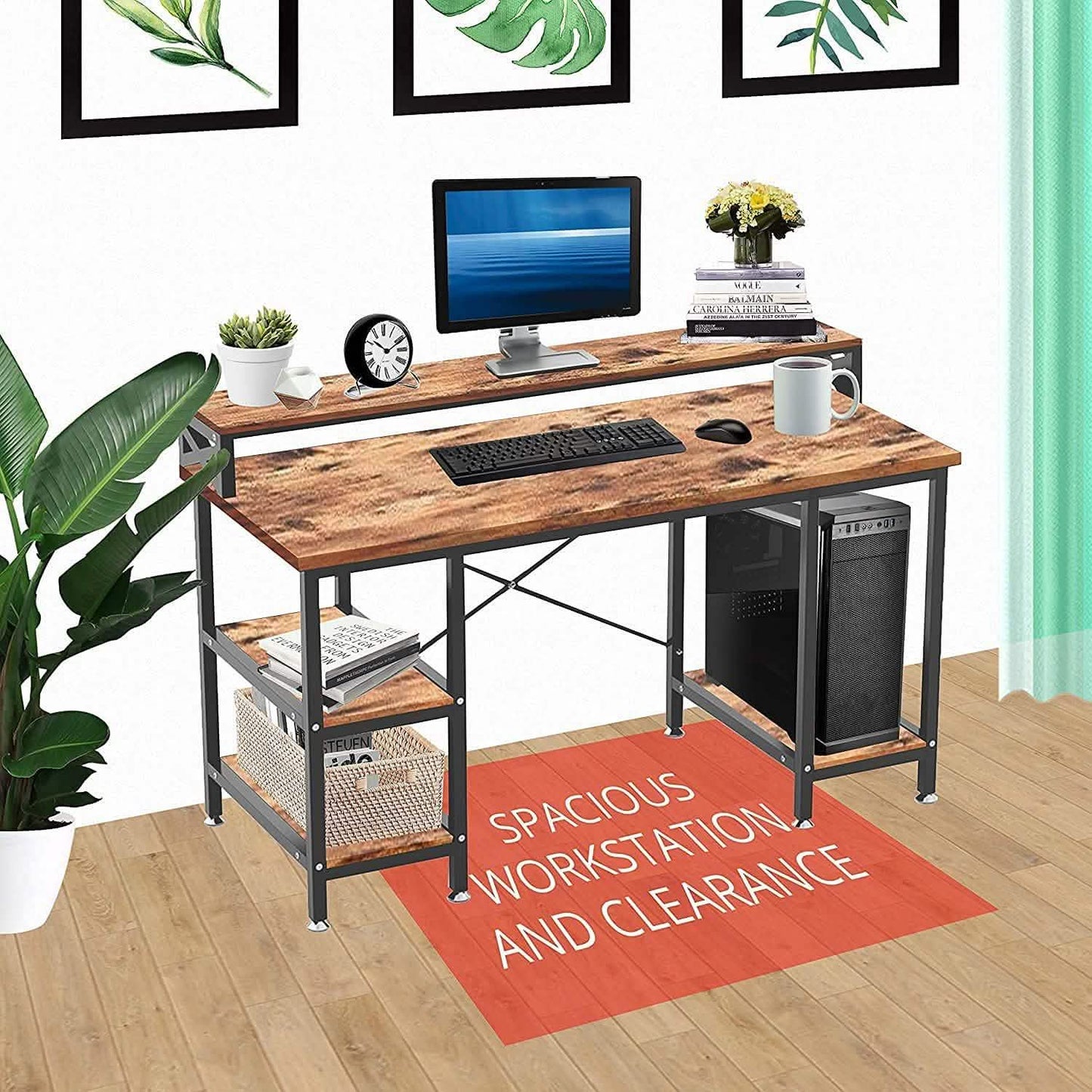 Halter 50-Inch Modern Office Desk with Storage DailySale