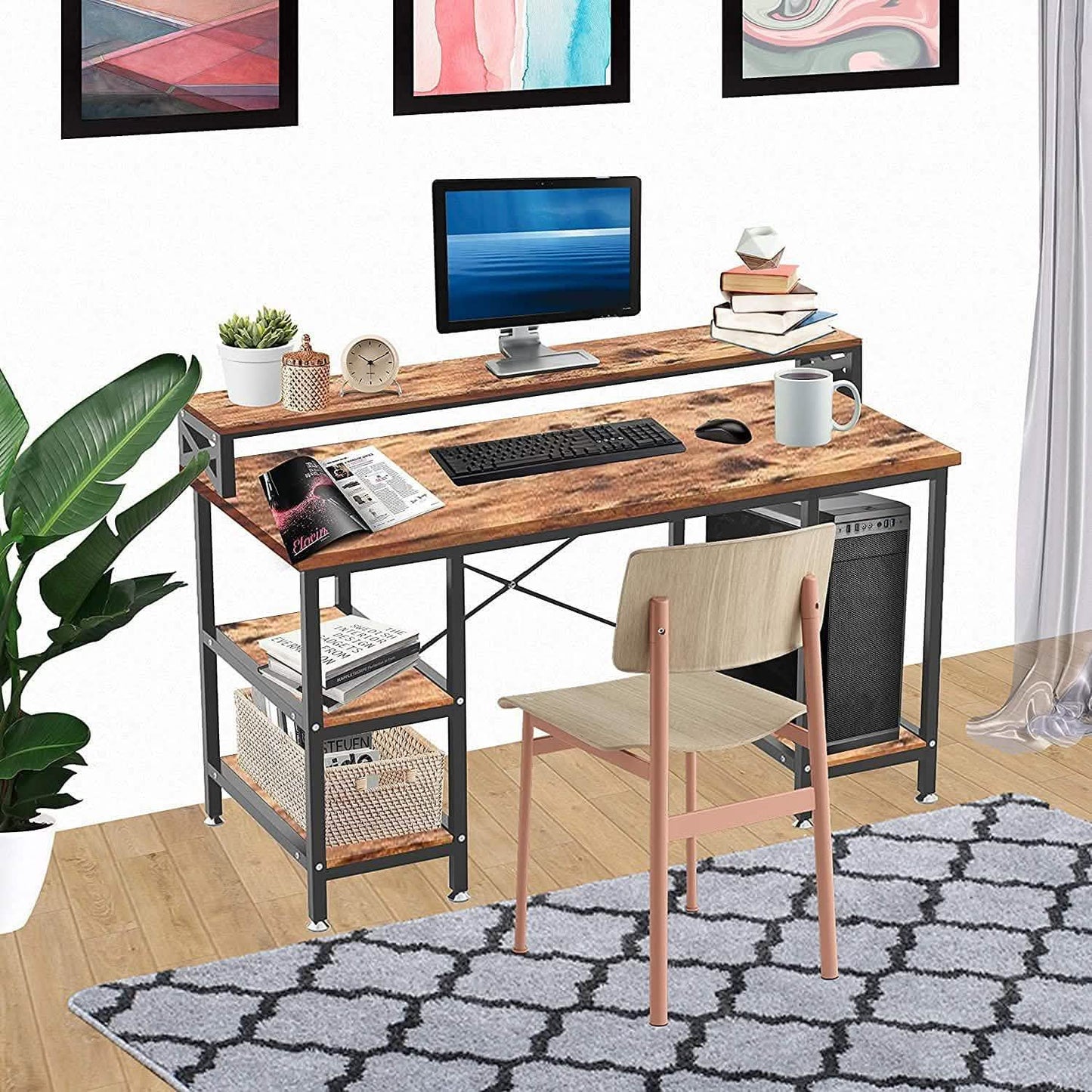Halter 50-Inch Modern Office Desk with Storage DailySale