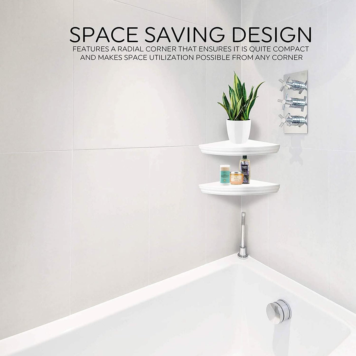 Halter Corner Floating Shelf - Space Saving Round Design with No Visible Support DailySale