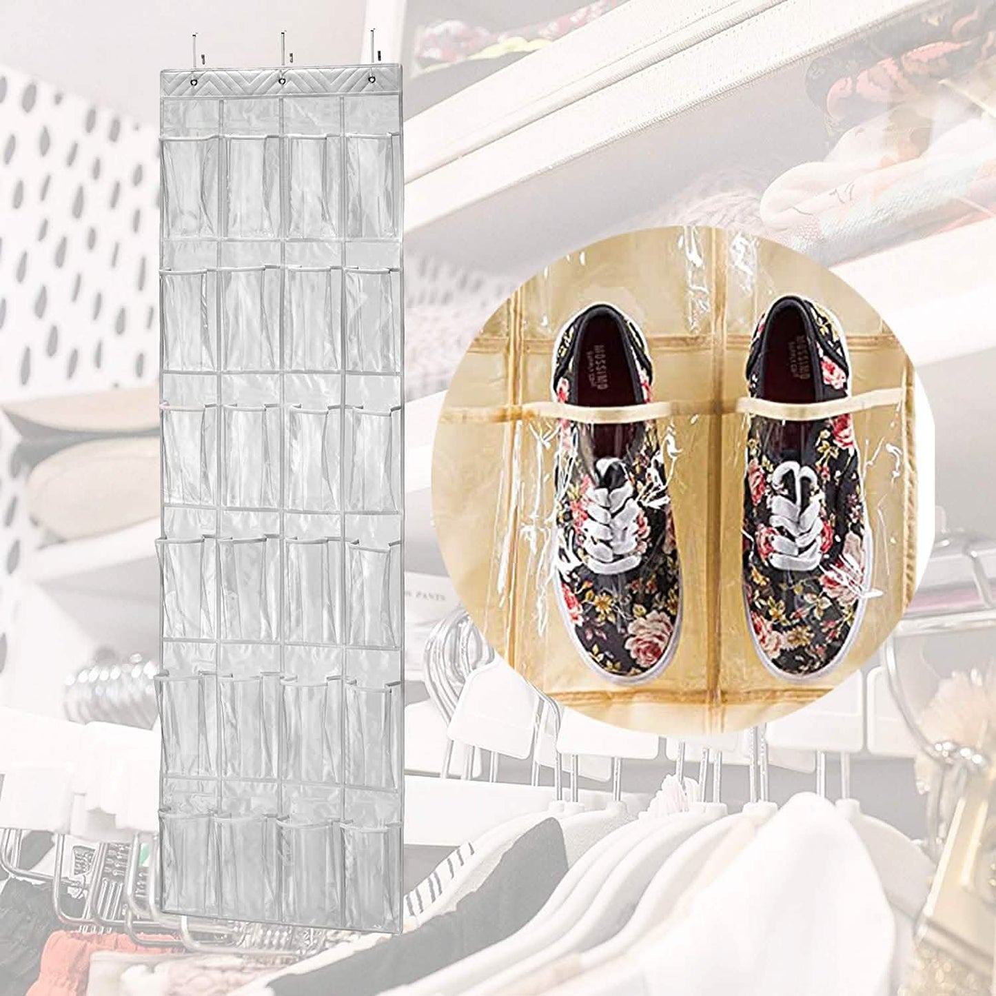 Halter Over the Door Hanging Shoe Organizer with 24 Pockets DailySale