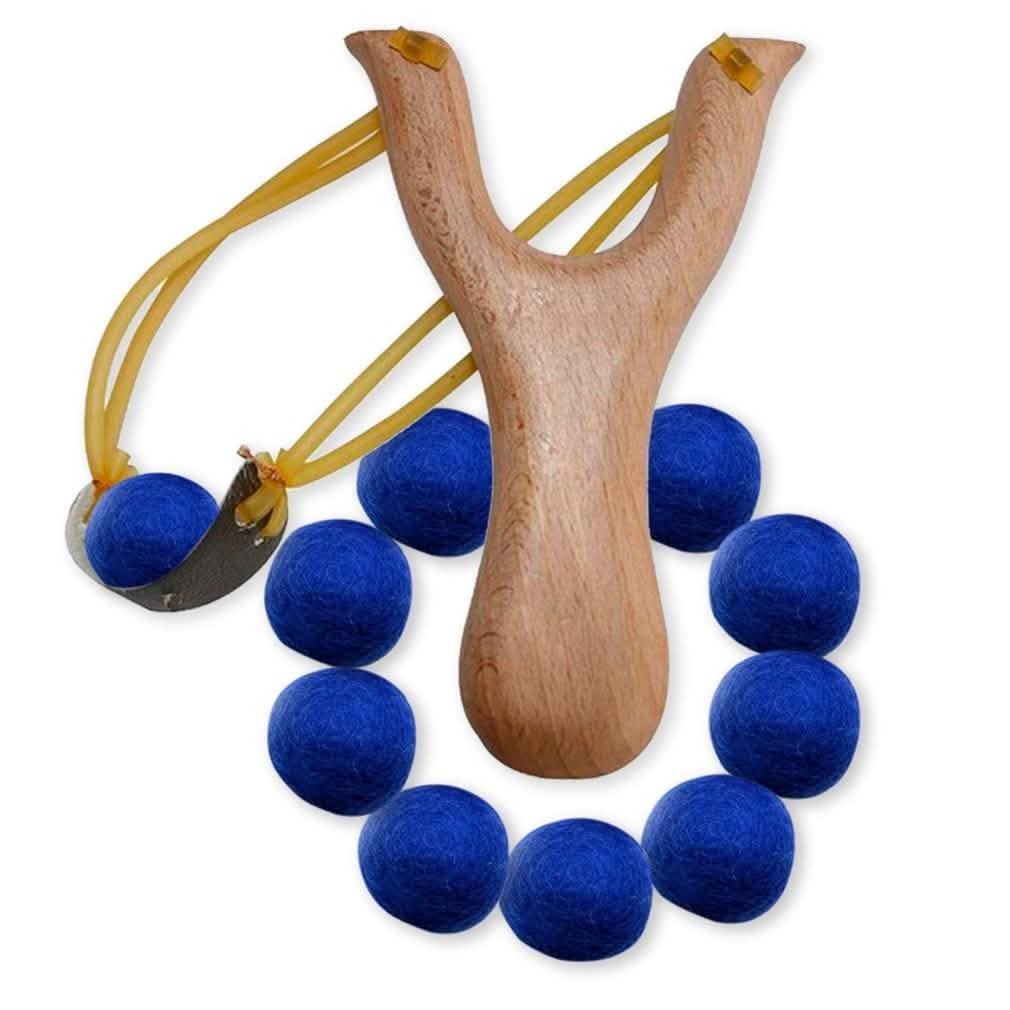Handcrafted Wood Slingshot With Soft Felt Balls DailySale