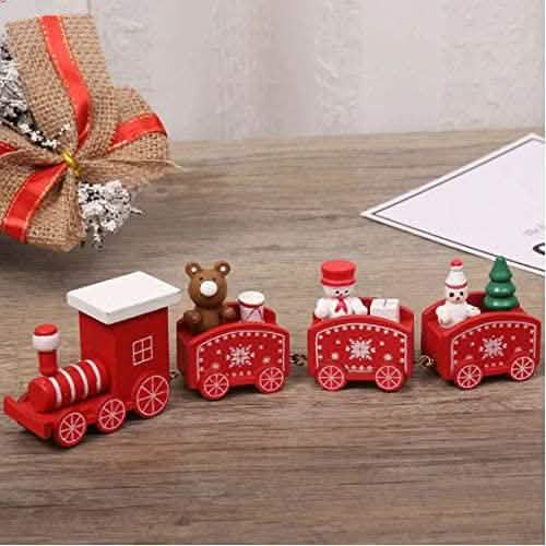 Happy Trees Wooden Christmas Train with Snowman DailySale