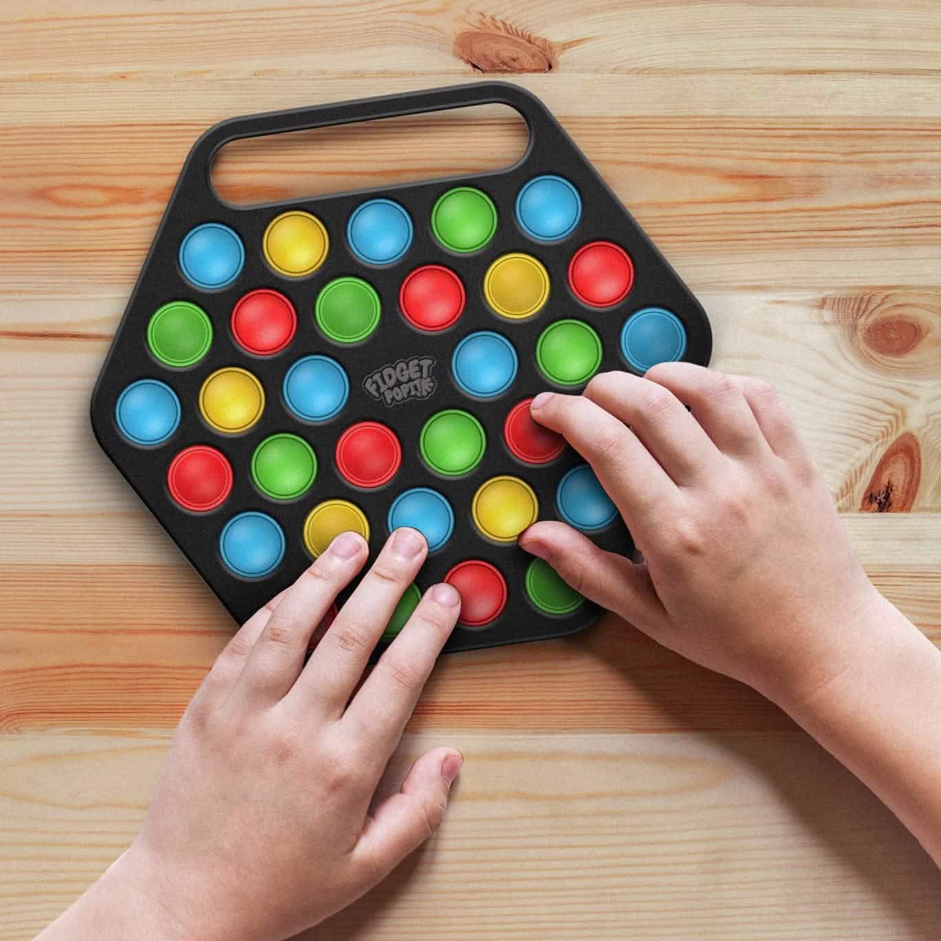 Hard Shell Pop it Fidget Toy Board with Carrying Handle for Adults & Kids DailySale