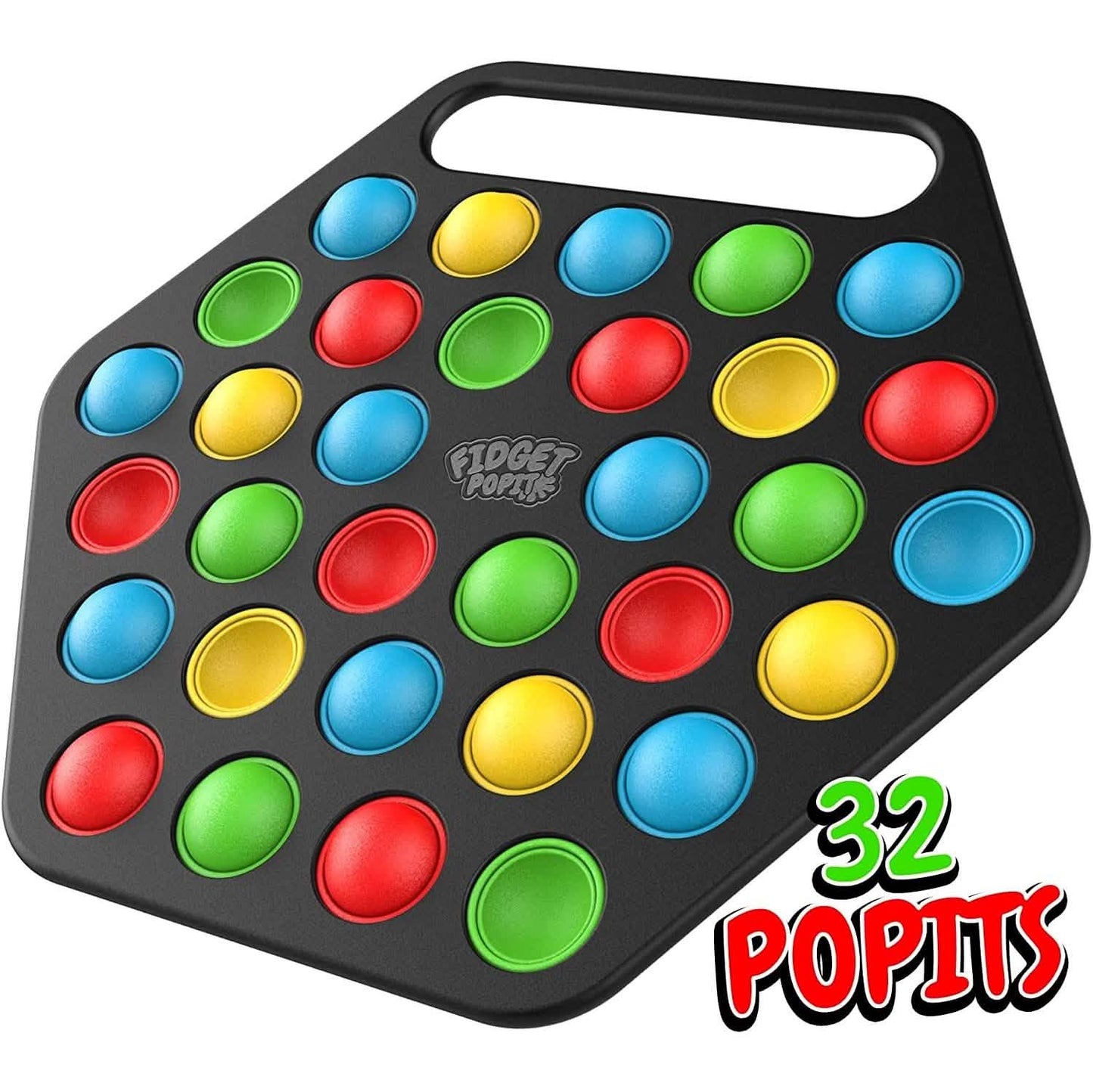 Hard Shell Pop it Fidget Toy Board with Carrying Handle for Adults & Kids DailySale