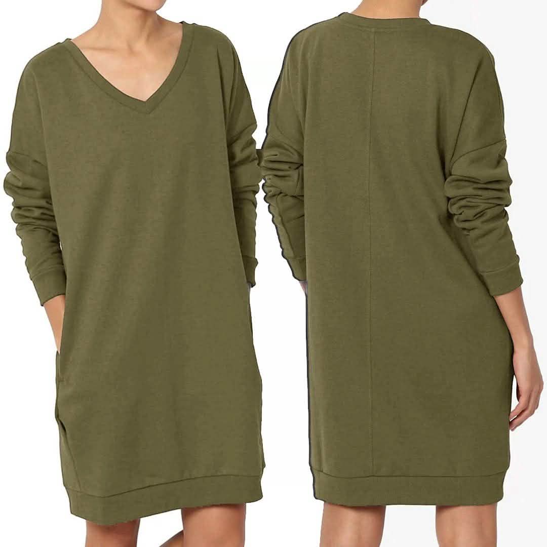 Haute Edition Women's Oversized Pullover Sweatshirt Dress DailySale