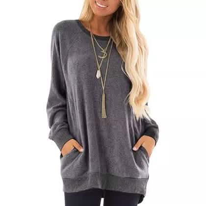Haute Edition Women's Ultra Soft Long Sleeve Pullover Sweatshirt DailySale