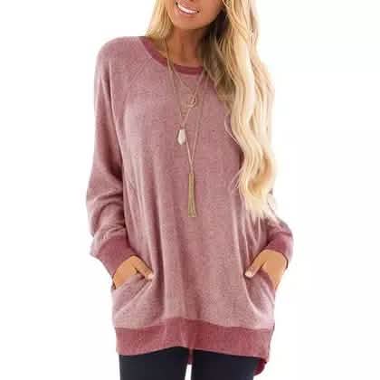 Haute Edition Women's Ultra Soft Long Sleeve Pullover Sweatshirt DailySale