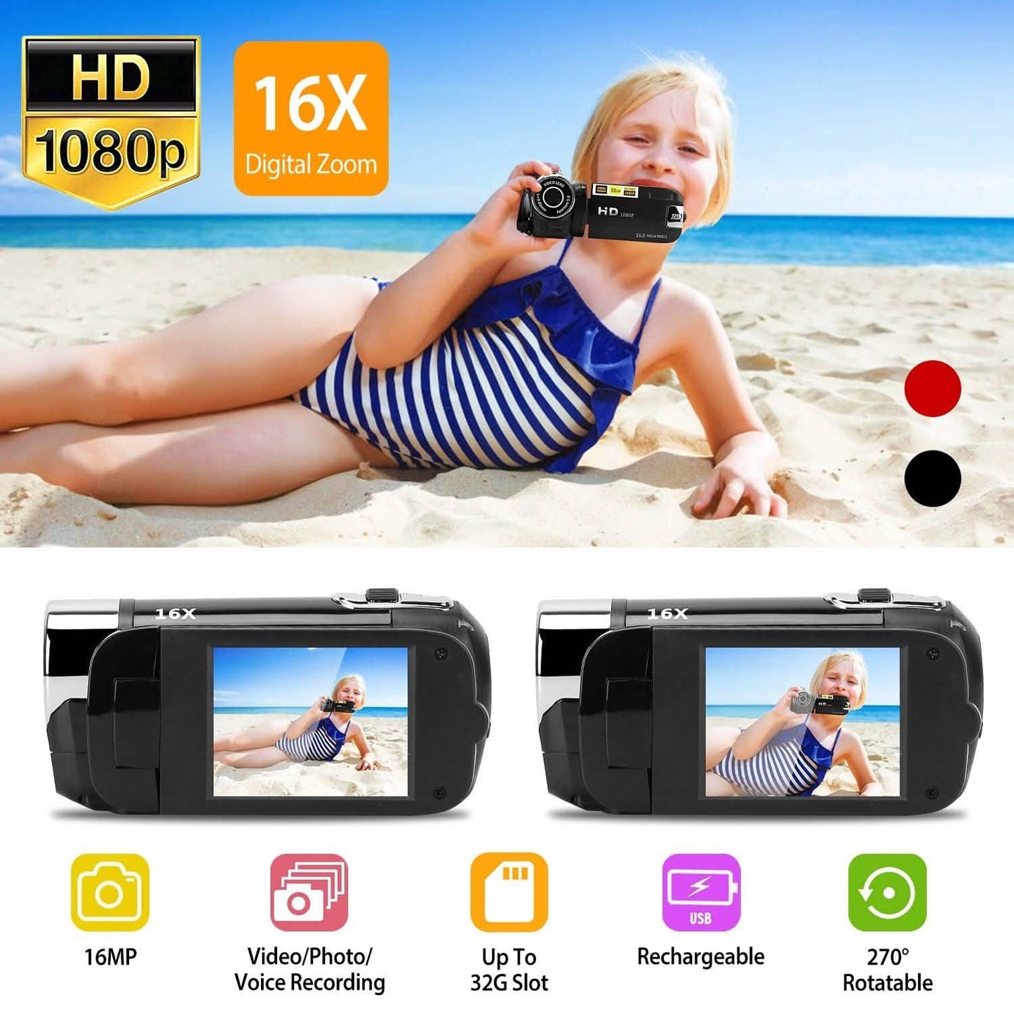 HD 1080P Digital Video Camcorder 16x Zoom DV Camera DailySale