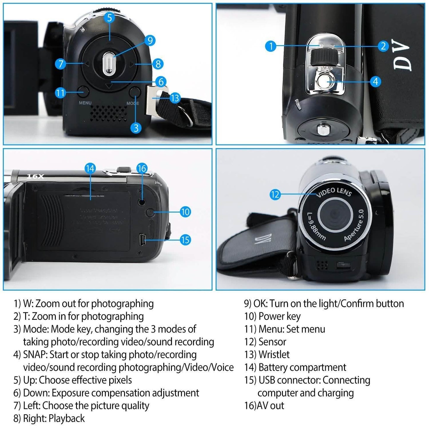 HD 1080P Digital Video Camcorder 16x Zoom DV Camera DailySale