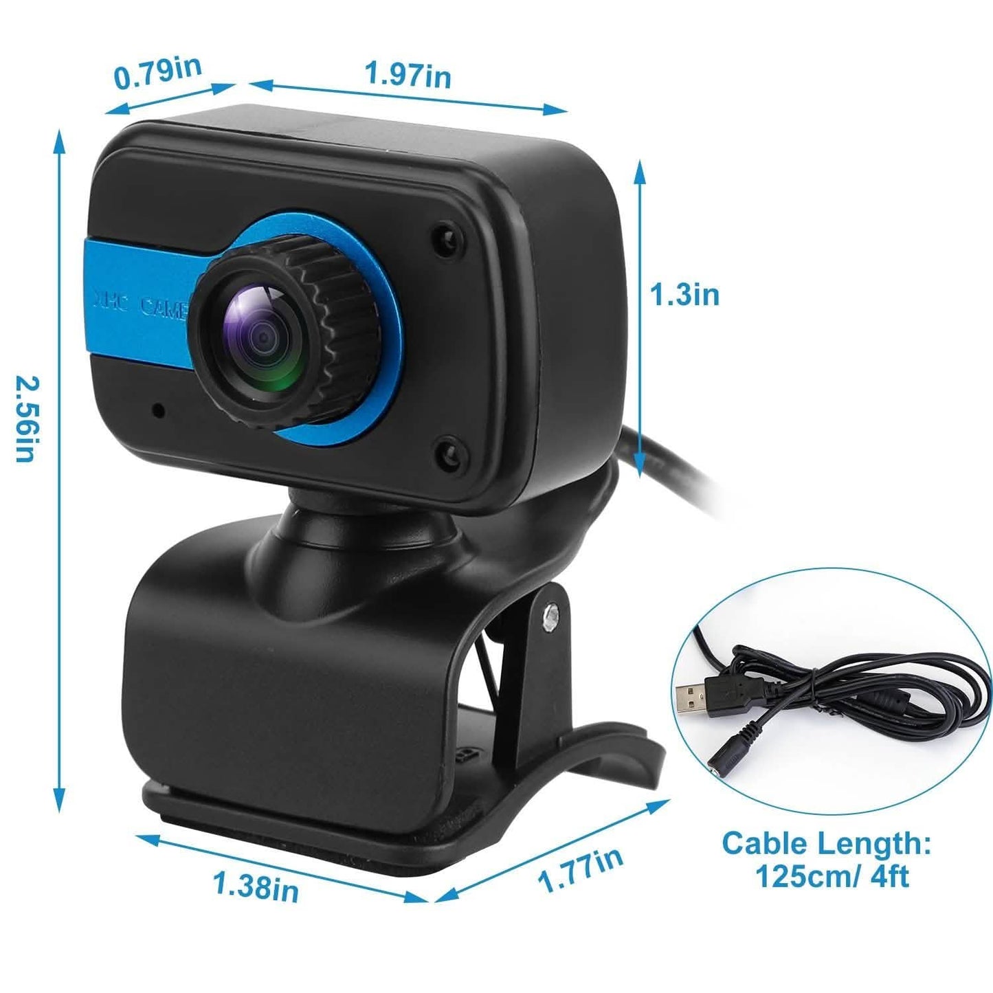 HD Webcam USB PC with Microphone Rotatable Clip DailySale