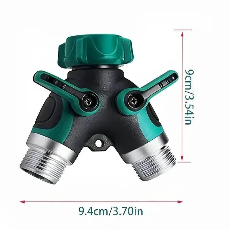 Hose Splitter 2 Way 3/4" Faucet Y Connector with Shut-off Valve DailySale