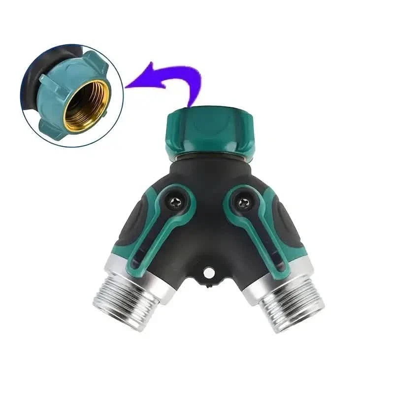 Hose Splitter 2 Way 3/4" Faucet Y Connector with Shut-off Valve DailySale