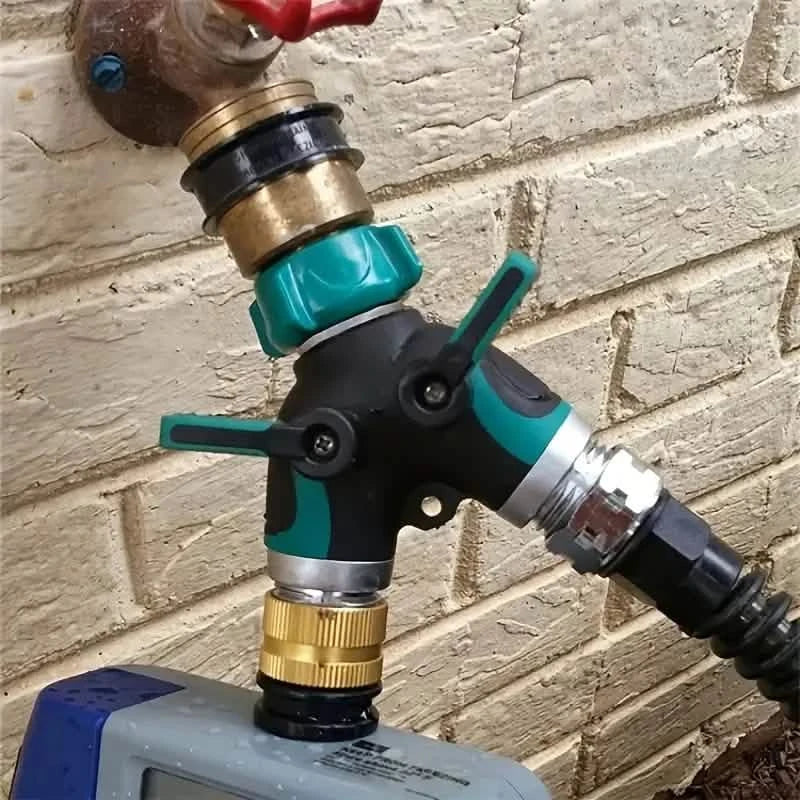 Hose Splitter 2 Way 3/4" Faucet Y Connector with Shut-off Valve DailySale