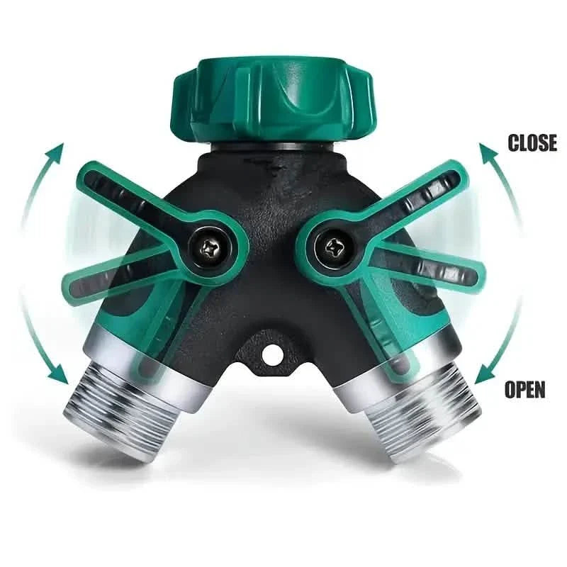 Hose Splitter 2 Way 3/4" Faucet Y Connector with Shut-off Valve DailySale