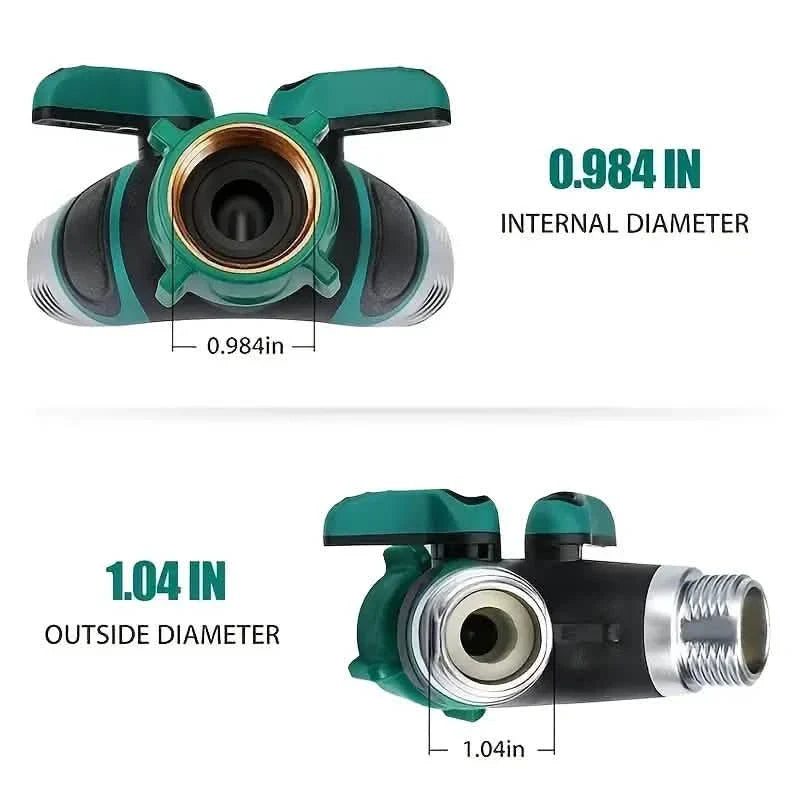 Hose Splitter 2 Way 3/4" Faucet Y Connector with Shut-off Valve DailySale