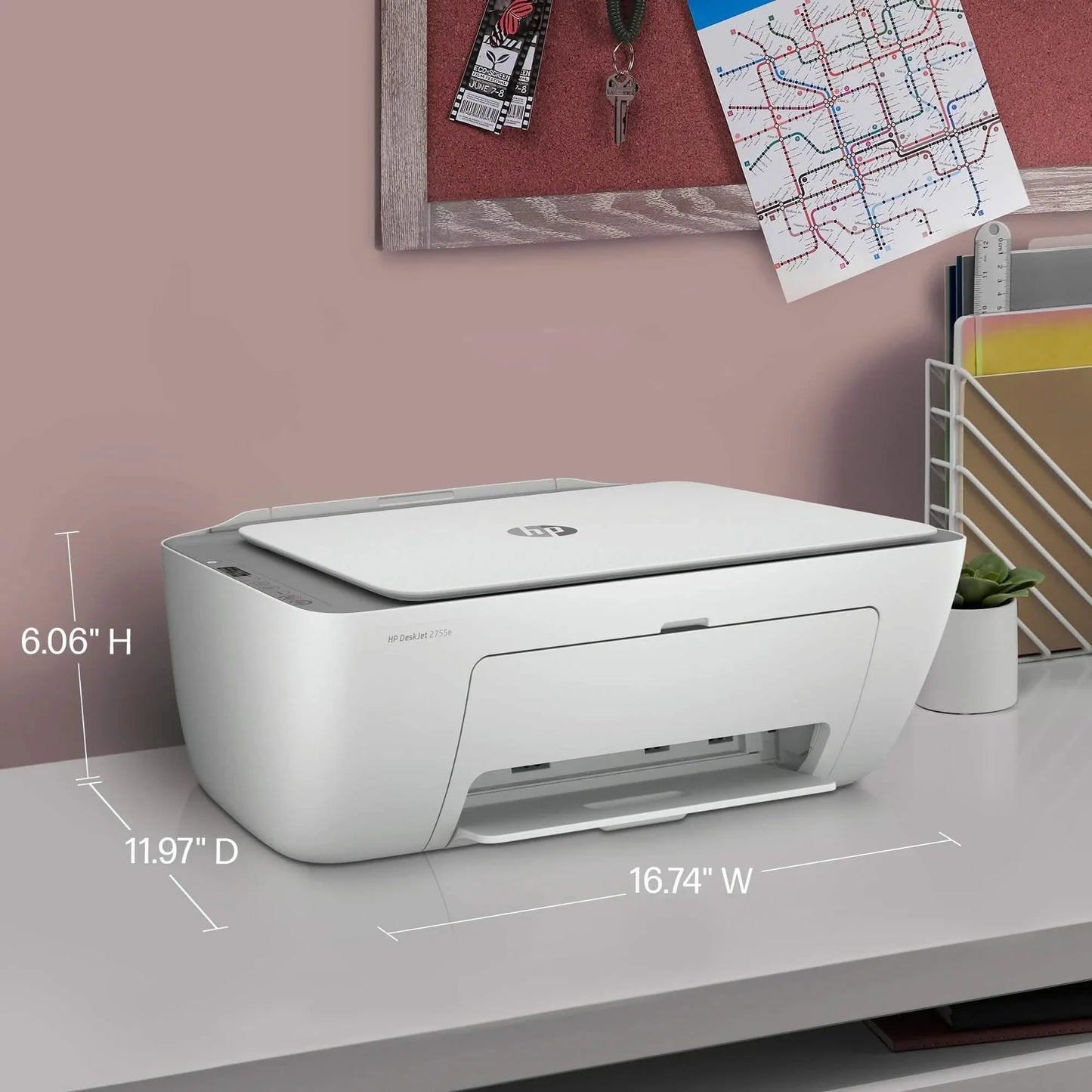 HP DeskJet 2755e All-in-One Inkjet Printer Color Mobile Print Copy Scan (Refurbished) DailySale