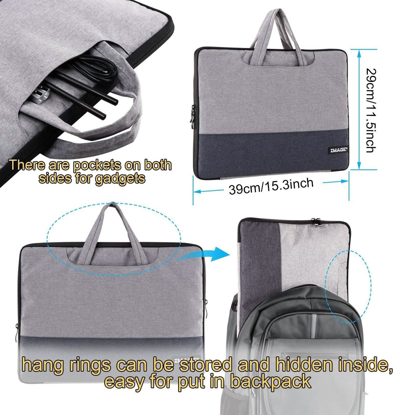 IMAGE 14 " Laptop Sleeve Travel Storage Case Pouch Cover with Pockets DailySale