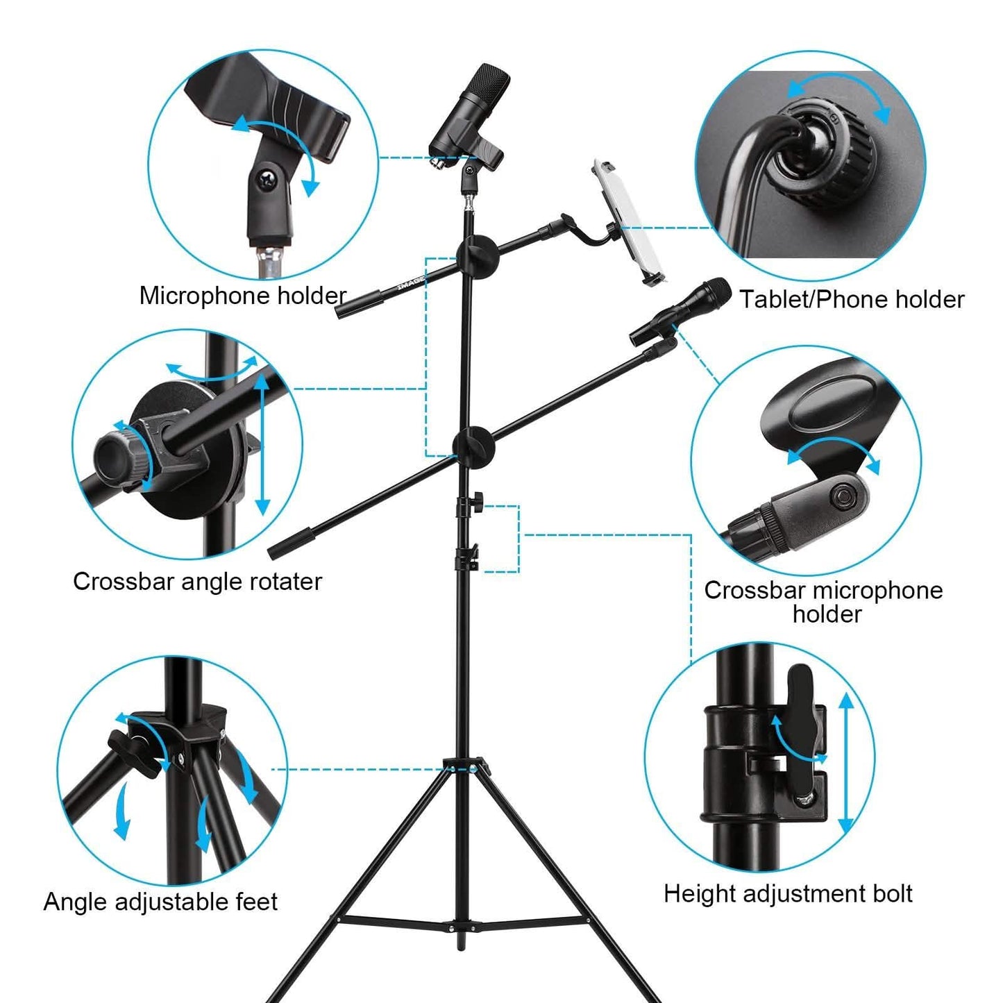 IMAGE Microphone Stand with Mic Clip Holder DailySale