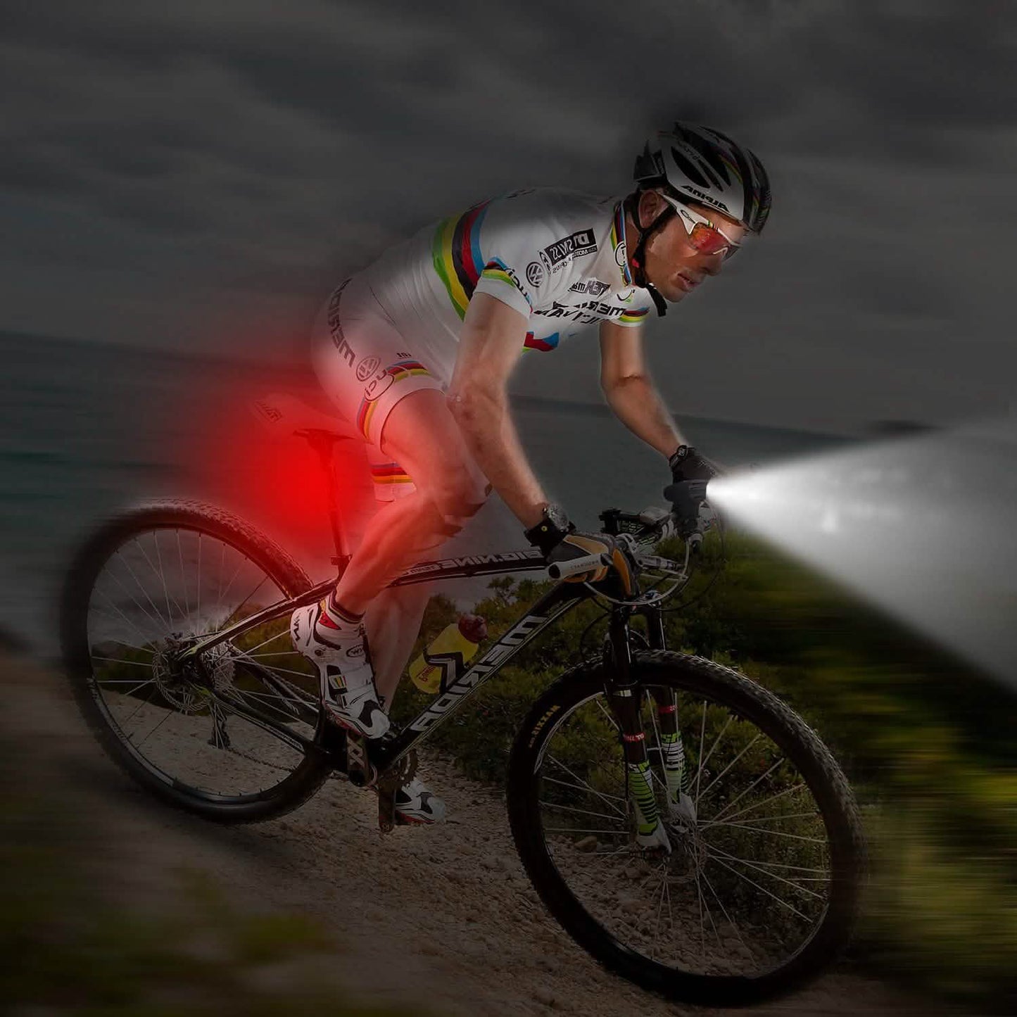 iMounTEK Bike Front Flashlight IPX4 Water-Resistant with Tail Warning/Safety LED Lamp DailySale