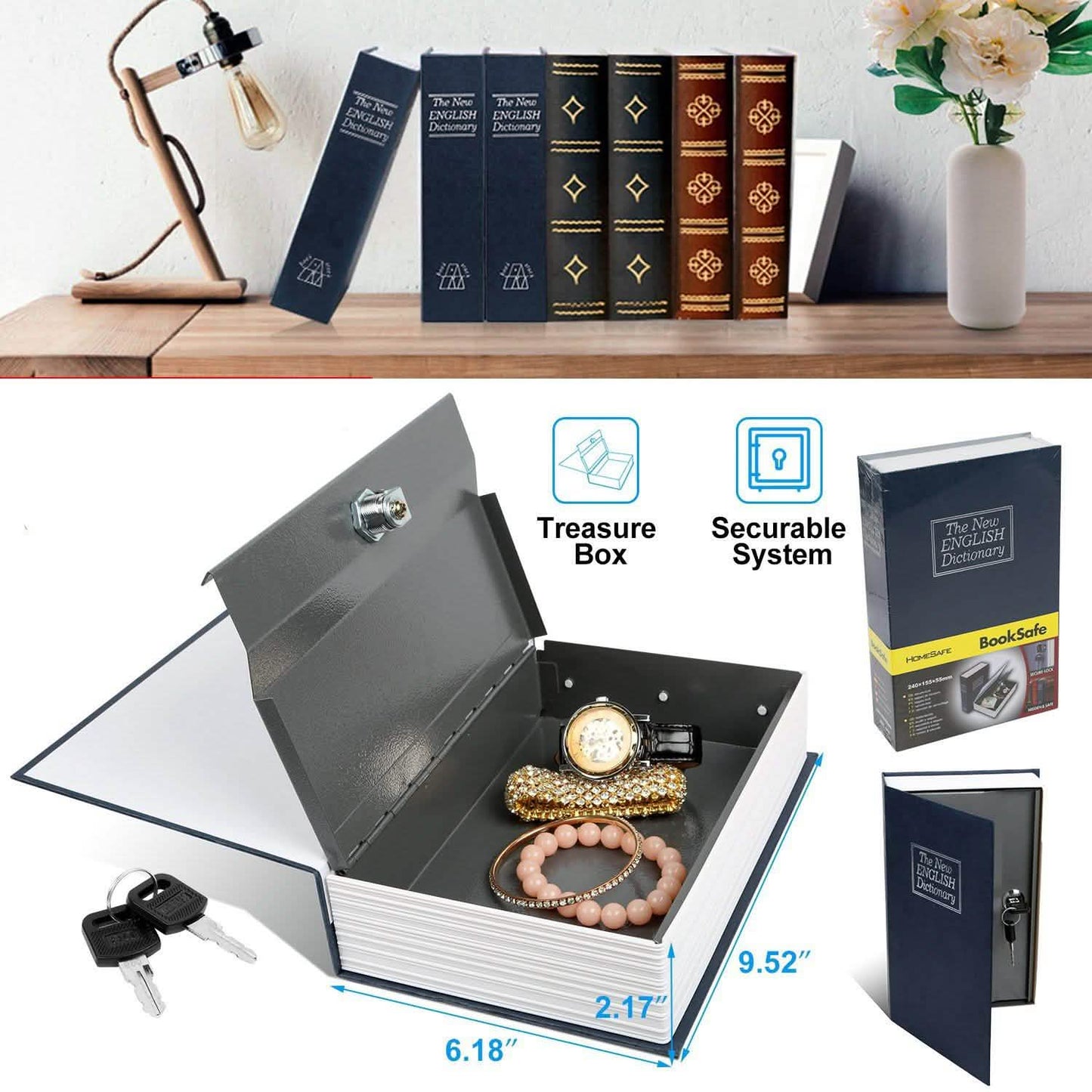 iMountek Dictionary Safe Secret Diversion Book Metal Box DailySale