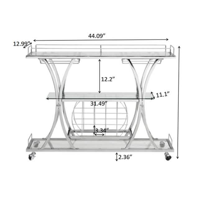 Industrial Bar Cart Kitchen Bar Service Cart DailySale