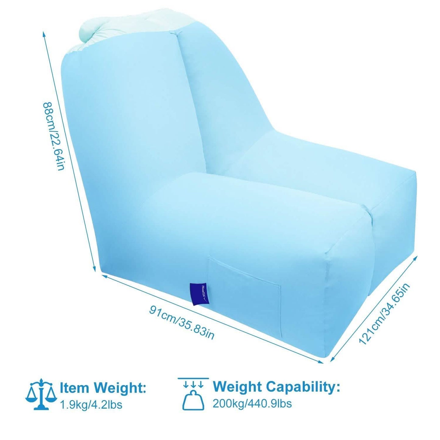 Inflatable Lounger Air Sofa Chair Couch with Portable Organizing Bag DailySale