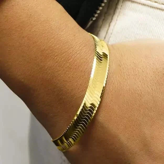 Italian Solid Sterling Silver 7MM Herringbone Bracelet DailySale