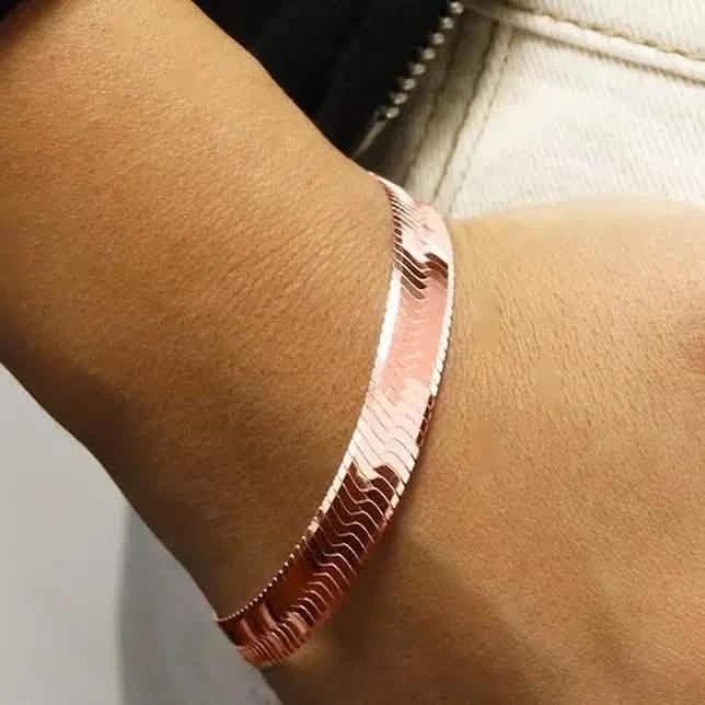 Italian Solid Sterling Silver 7MM Herringbone Bracelet DailySale