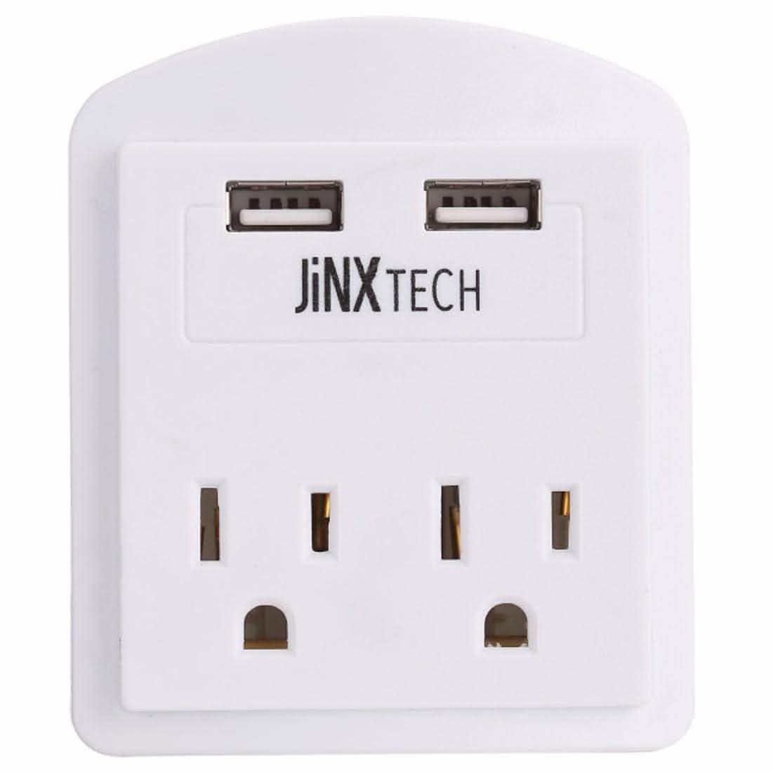 JinxTech 2-Outlet Wall Tap with Dual USB DailySale