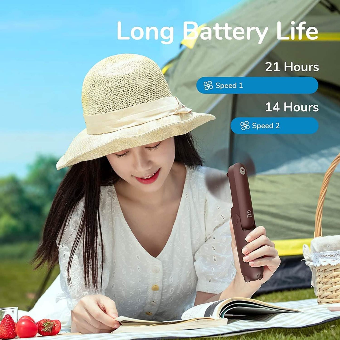 JISULIFE 3-in-1 Portable Small Pocket Fan with Power Bank DailySale