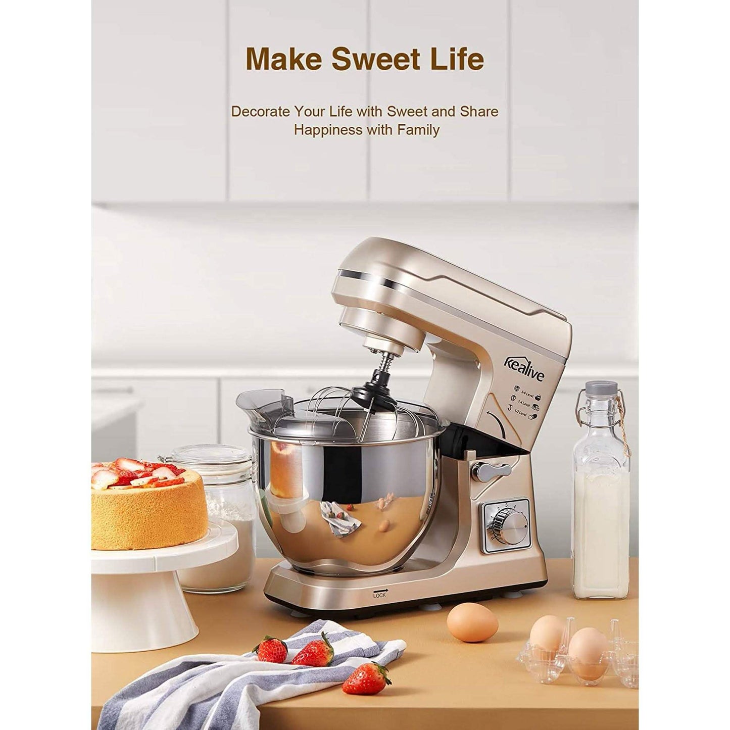 Kealive Stand Mixer - Electric Food Mixer Kitchen with 5.5QT DailySale