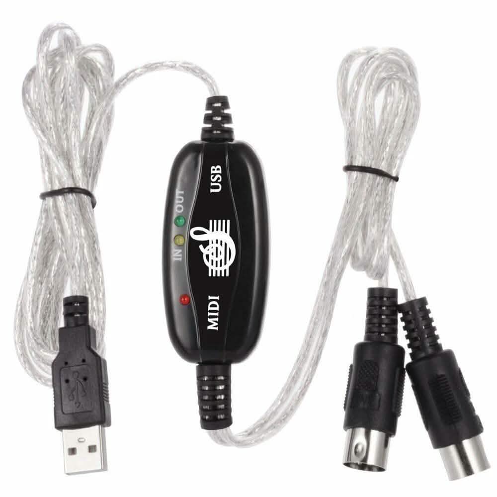 Keyboard to PC Adapter USB In-Out MIDI Interface Music Recording Converter DailySale