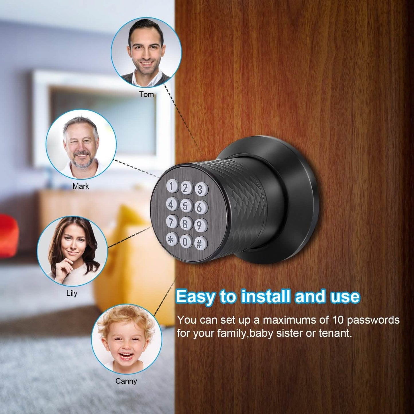 Keyless Smart Lock Digital Door Lock with Keypad & Spare Keys DailySale